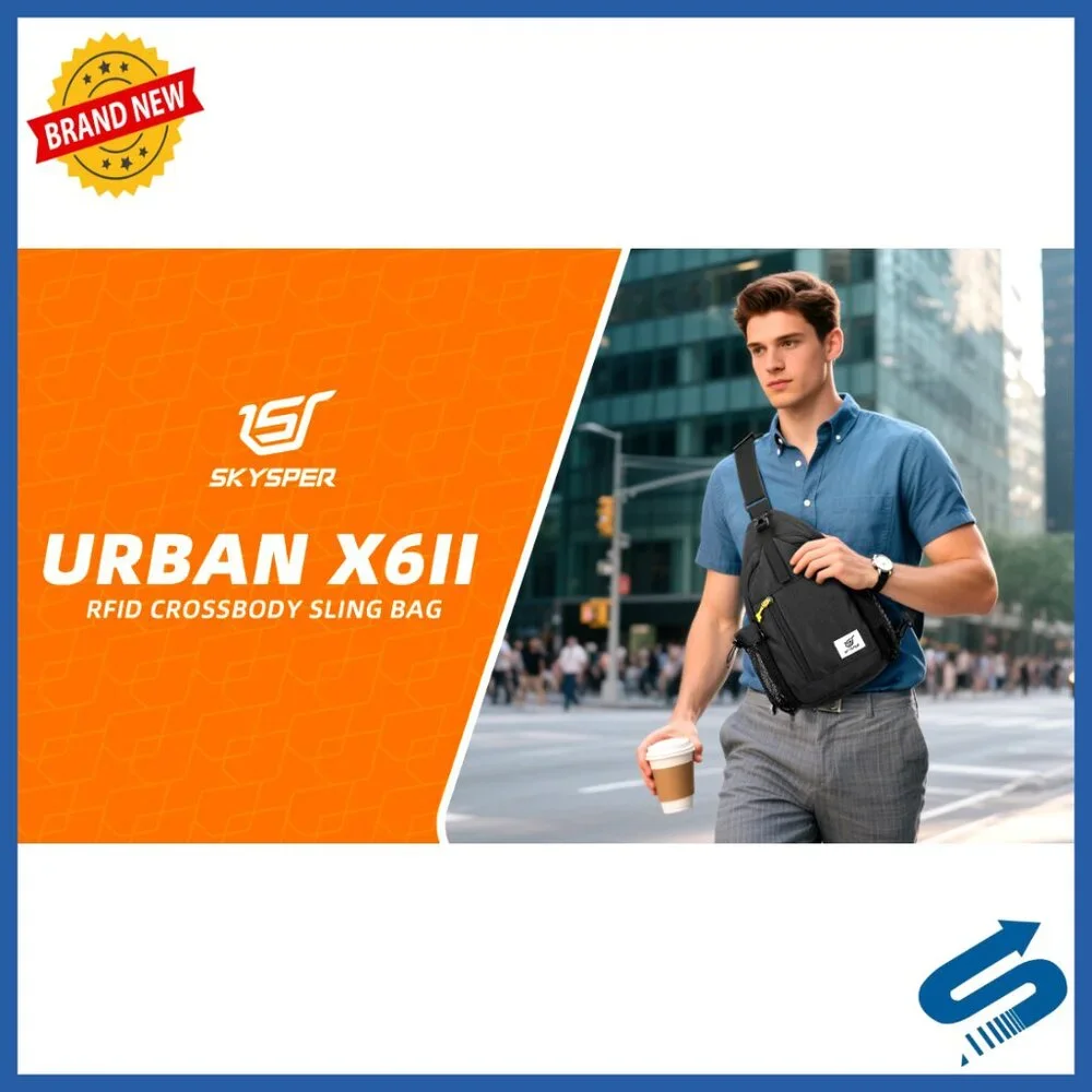Anti-Theft RFID Crossbody Sling Bag with 7 Pockets Water-Resistant Travel
